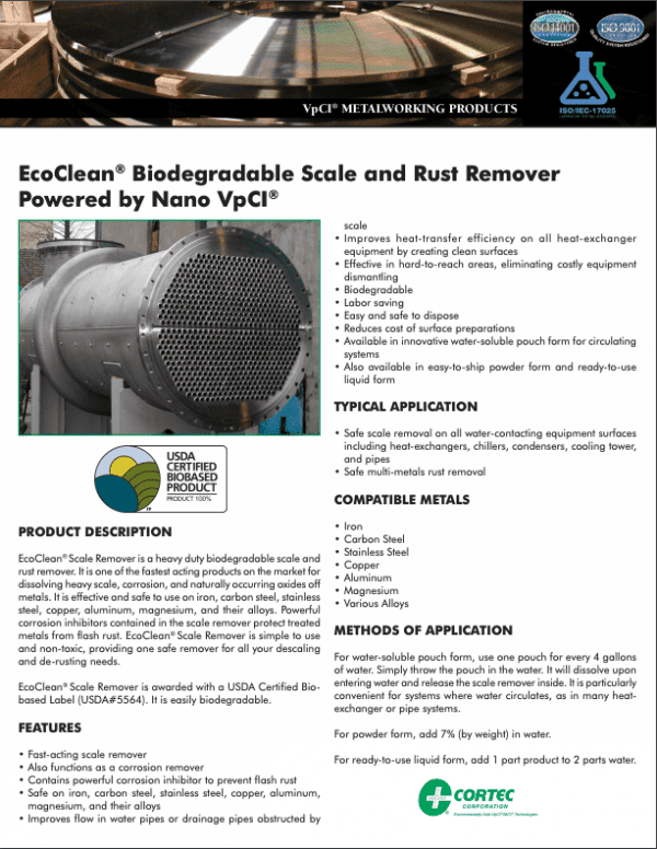 EcoClean® Biodegradable Scale and Rust Remover Powered by Nano VpCI